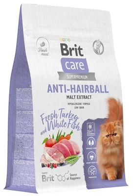 Корм сухой для кошек с белой рыбой и индейкой «Cat Anti-Hairball»