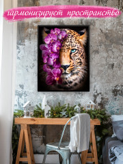 Картина по номерам «Леопард в цветах» - Фото 5