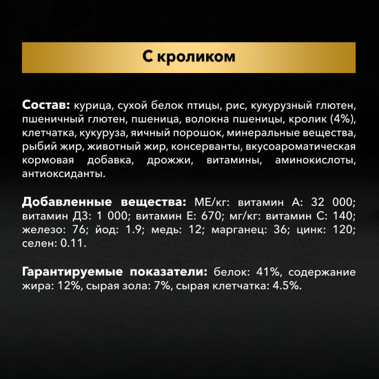 Корм для кошек с кроликом