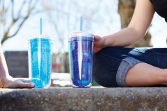 Стакан с двойными стенками «Travel» (голубой) - Фото 3