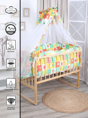 Комплект бортиков в кроватку «Мишка с ягодой» - Фото 5