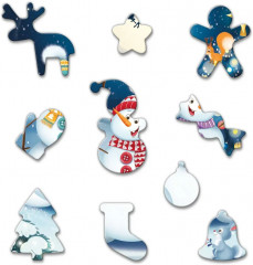 Пазл фигурный на подложке «Танцующие снеговики» - Фото 3