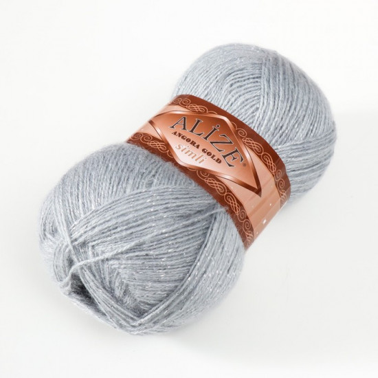 Пряжа для вязания «Angora Gold Simli», 21 Серый