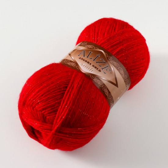 Пряжа для вязания «Angora Gold Simli», 106 Красный