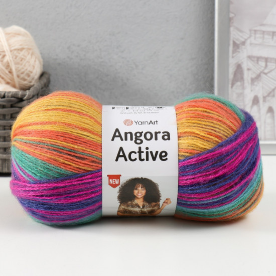 Пряжа для вязания «Angora Active», 850 Радуга