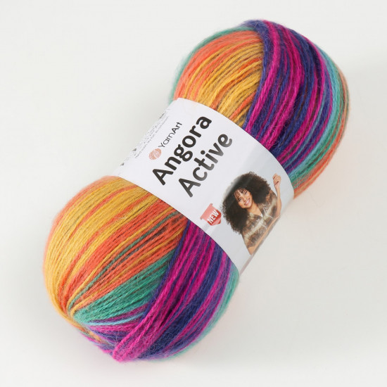 Пряжа для вязания «Angora Active», 850 Радуга