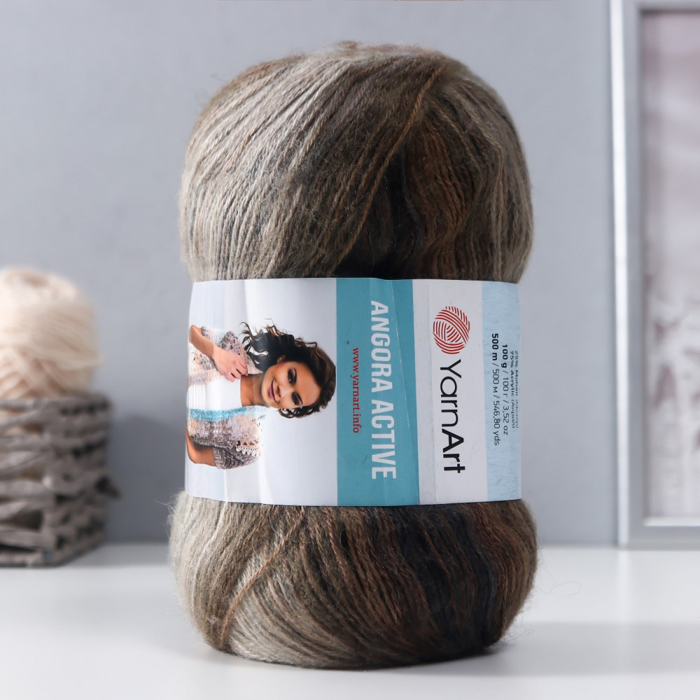 Пряжа для вязания «Angora Active», 849 Белый бежево-коричневый | YarnArt | Фото 1