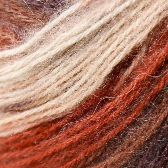Пряжа для вязания «Angora Active», 851 Белый красно-коричневый