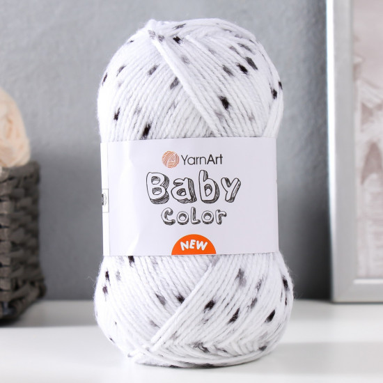 Пряжа для вязания «Baby color», 205 Бело-черный