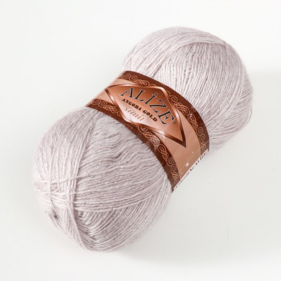 Пряжа для вязания «Angora Gold Simli», 168 Белая зима