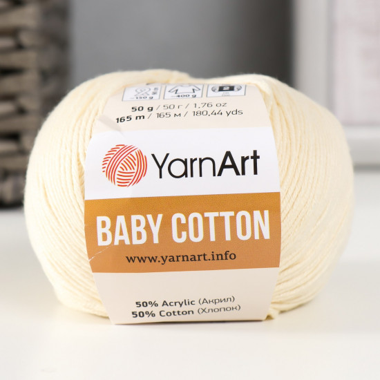 Пряжа для вязания «Baby Cotton», 402 Кремовый
