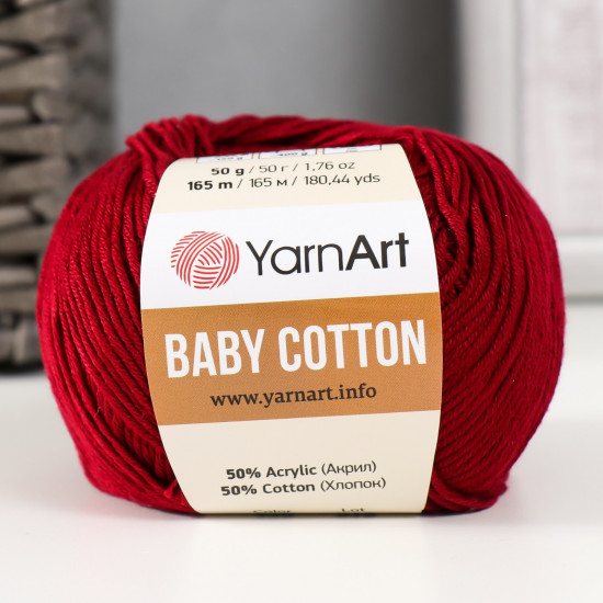 Пряжа для вязания «Baby Cotton», 428 Бордо