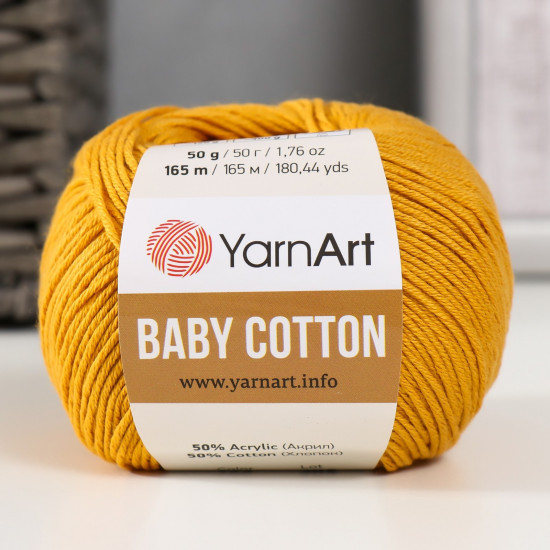 Пряжа для вязания «Baby Cotton», 433 Шафран