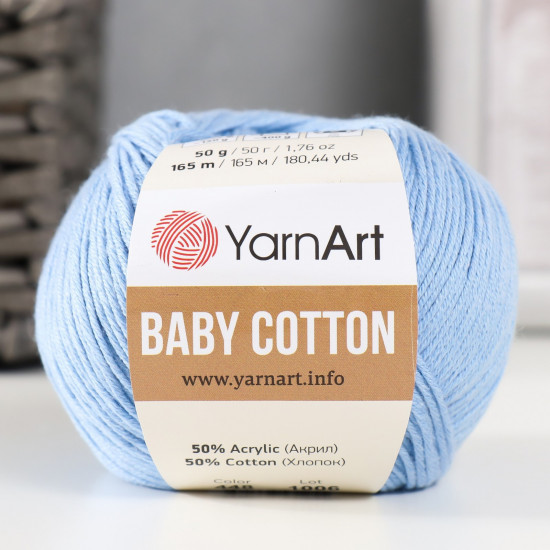 Пряжа для вязания «Baby Cotton», 448 Светло-голубой