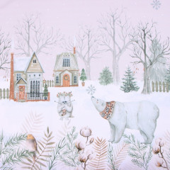 Комплект штор для кухни с подхватами «Звери в городе» - Фото 1