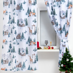 Комплект штор для кухни с подхватами «Forest animals» - Фото 1