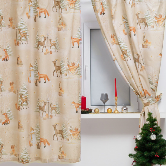 Комплект штор для кухни с подхватами «Christmas forest»