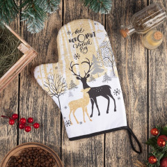 Варежка-прихватка «Новогодние олени» - Фото 1