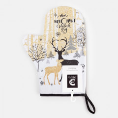 Варежка-прихватка «Новогодние олени» - Фото 3