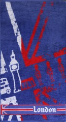Полотенце махровое пестротканое  "London" (Cleanelly, 50х90, цвет синий) - Фото 1