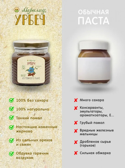 Урбеч из темного льна