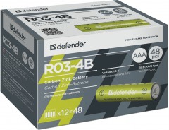 Батарея солевая R03 AAA «Defender» R03-4B, 4 штуки - Фото 2