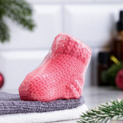 Бомбочка для ванны с ароматом клубники «Новогодний носочек» - Фото 1