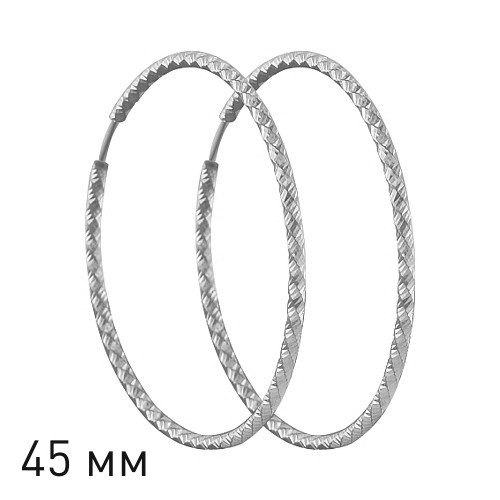 Серьги конго из серебра с алмазной гранью