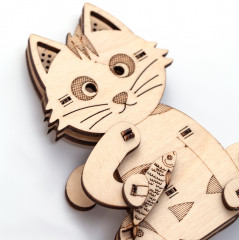 Конструктор деревянный «Кот Фин» - Фото 5