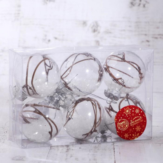 Набор шаров ёлочных «Льдинка-веточки»