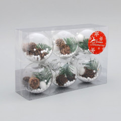 Набор шаров ёлочных «Льдинка-шишки» - Фото 1