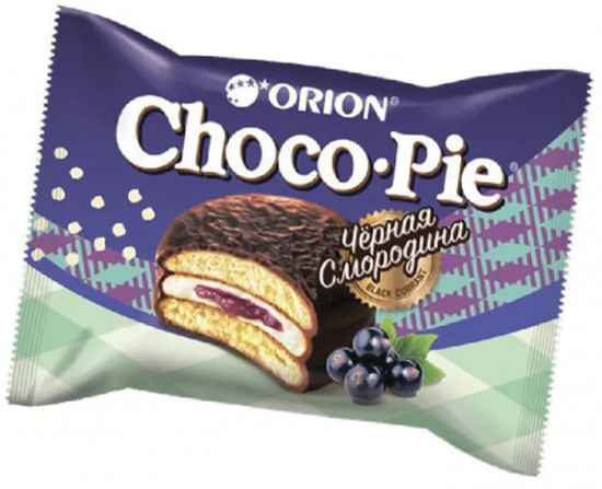 Пирожное со вкусом черной смородины «Choco Pie Black Currant»