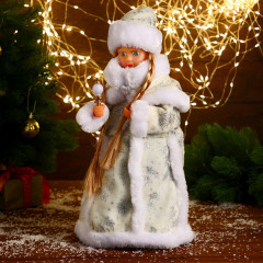 Фигурка «Снегурочка в белой шубке с посошком» - Фото 1