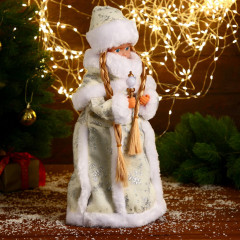 Фигурка «Снегурочка в белой шубке с посошком» - Фото 2