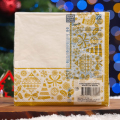 Набор салфеток бумажных «Новогодняя скатерть» - Фото 1