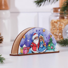Салфетница «Дед Мороз и Снегурочка с подарками» - Фото 2