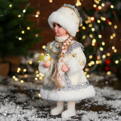 Фигурка «Снегурочка в шубке с кружевами и бусинкой» - Фото 3