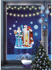 Набор наклеек многоразовых «Дед Мороз и Снегурочка» - Фото 1