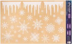 Набор наклеек на окно многоразовых  «Cнежинки» - Фото 2