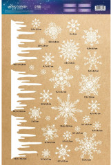 Набор наклеек на окно многоразовых  «Cнежинки» - Фото 3