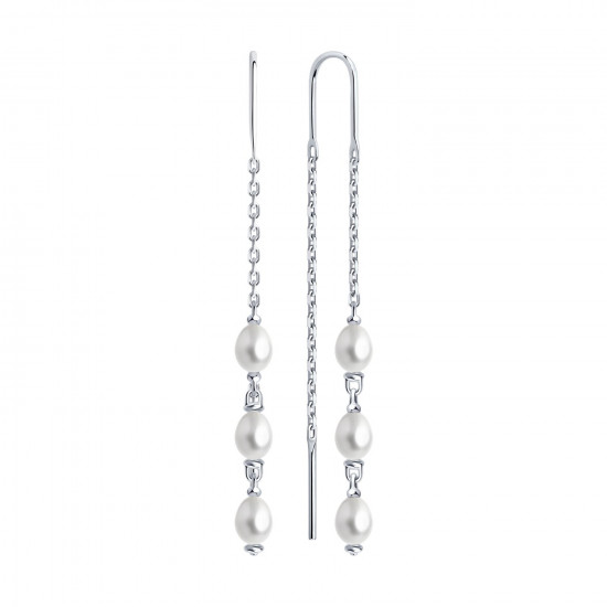 Серьги из серебра с жемчугом