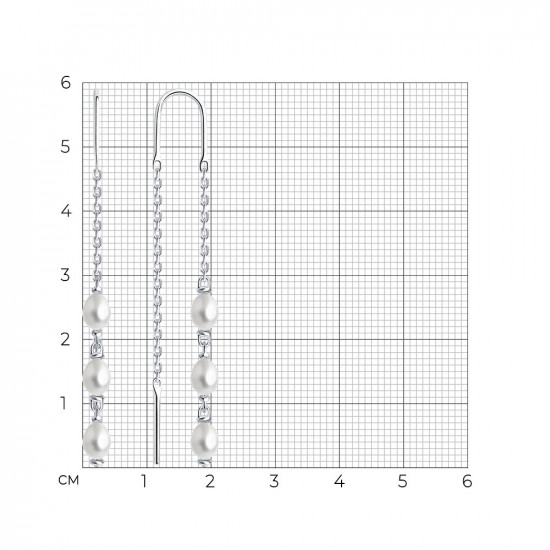 Серьги из серебра с жемчугом