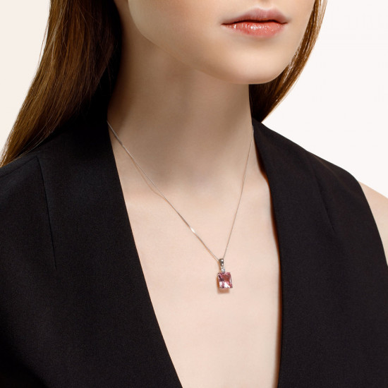 Подвеска из серебра с ситаллом и фианитом