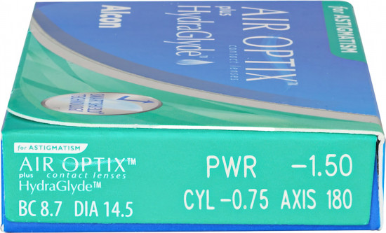 Контактные линзы Air Optix Plus HydraGlyde for Astigmatism cyl -1,75