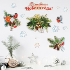 Наклейка интерьерная «Снегири» - Фото 2