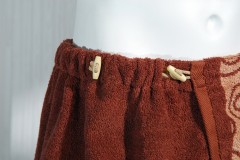 Махровый комплект для сауны мужской пестротканый (накидка + полотенце, цвет коричневый) - Фото 1