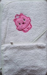 Комплект для купания махровый детский "Bambino" (уголок, рукавичка, цвет белый) - Фото 1