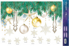 Наклейка для окон многоразовая «Новогодние игрушки» - Фото 3