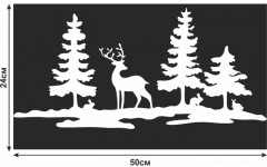 Наклейка для окон «Олень в лесу» - Фото 1
