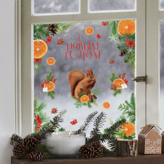 Наклейка для окон «Новогодний лес» - Фото 2